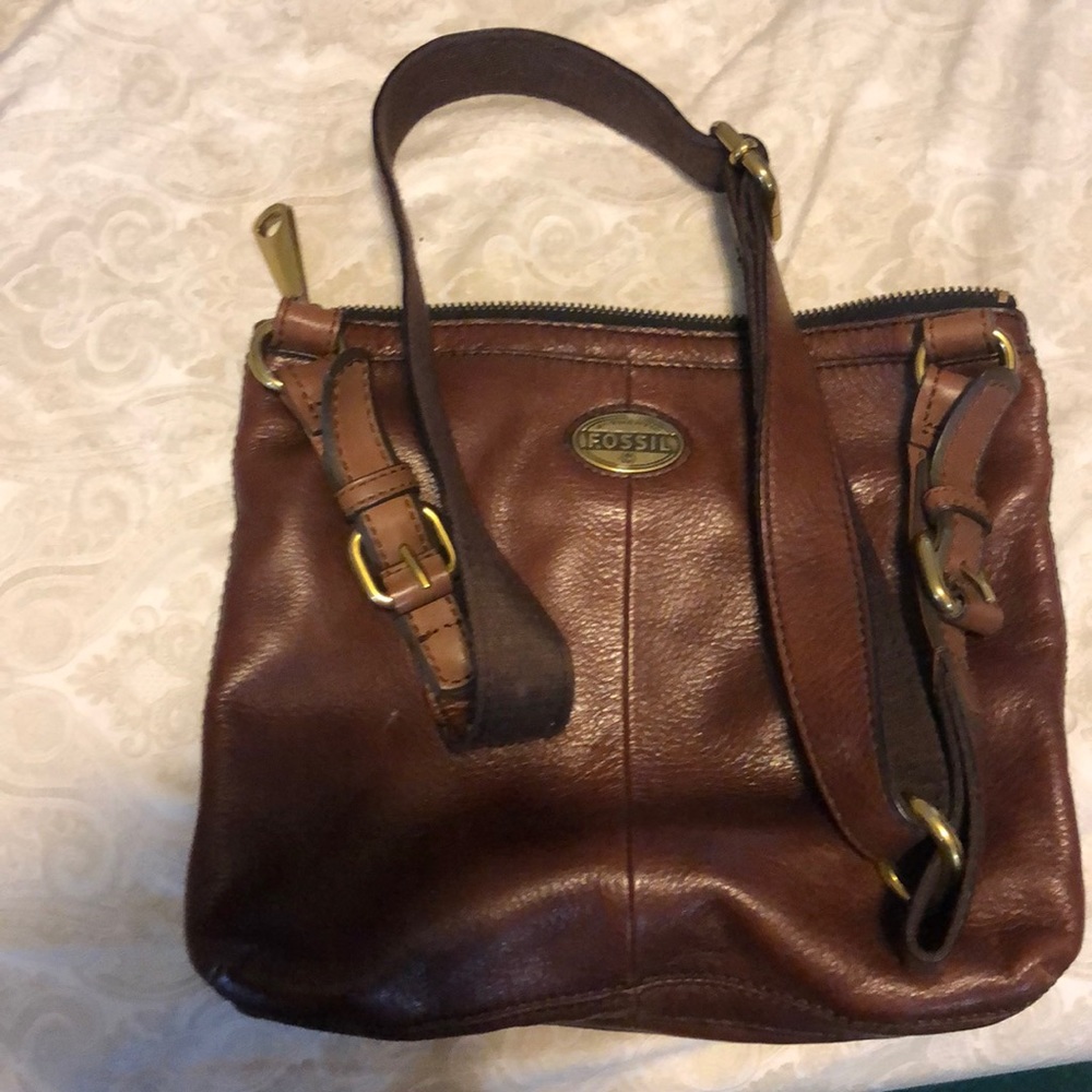 Brown Fossil Leather shoulder bag